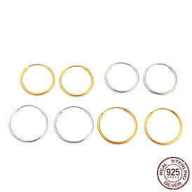 Родиевое покрытие 925 серьги-кольца из стерлингового серебра, с печатью s925