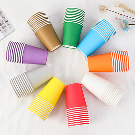 Décoration de fête de gobelets en papier jetables de couleur unie