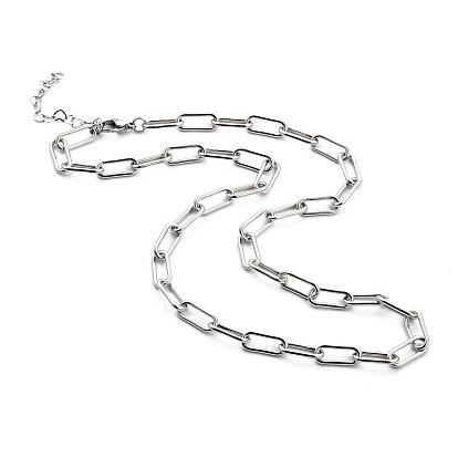 Collares de cadena de clip de hierro, con 304 cadenas de eslabones de corazón de acero inoxidable y cierres de pinza de langosta