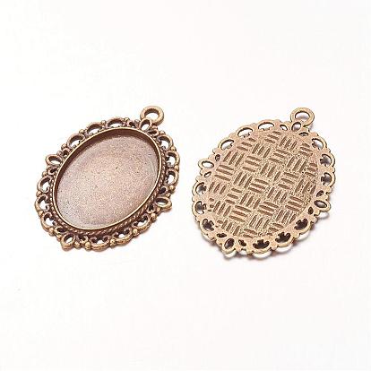 Zinc Alloy Pendant Settings for Cabochon & Rhinestone, DIY Findings for Jewelry Making, Lead Free and Cadmium Free, Oval