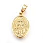 201 Stainless Steel Pendants,  Oval with Virgin Mary, Miraculous Medal