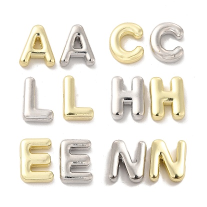 Alloy Beads, Long-Lasting Plated, Cadmium Free & Lead Free, Letter