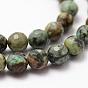 Natural African Turquoise(Jasper) Beads Strands, Faceted, Round