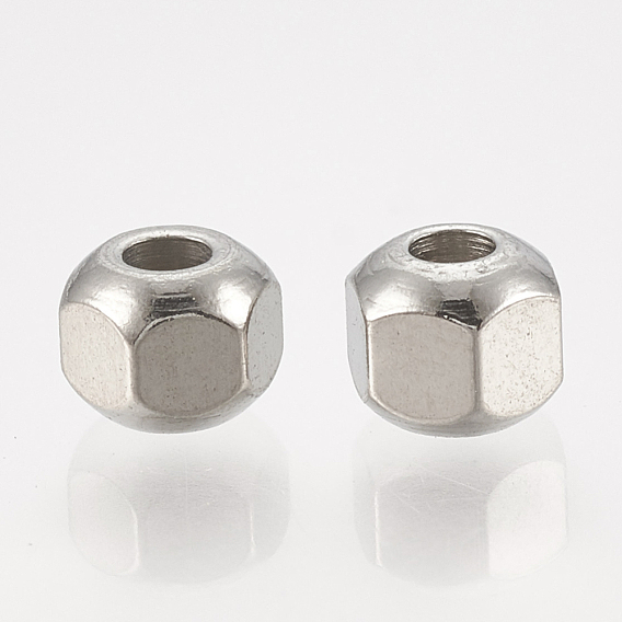 Eco-Friendly 201 Stainless Steel Beads, Faceted, Rondelle