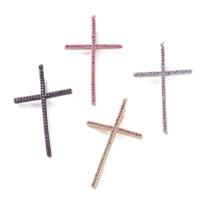 Micro cuivres ouvrent pendentifs zircone cubique, croix