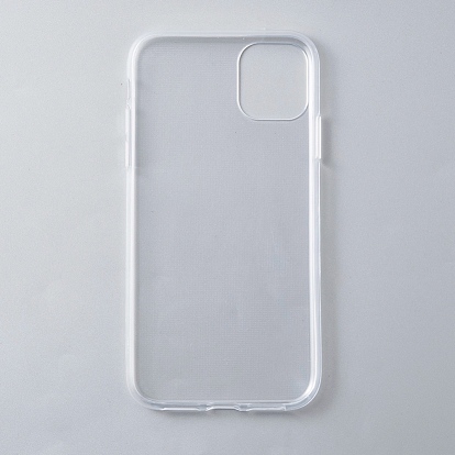 Étui transparent pour smartphone en silicone blanc bricolage, fit pour iphone11(6.1 pouces), pour bricolage résine époxy versant cas de téléphone