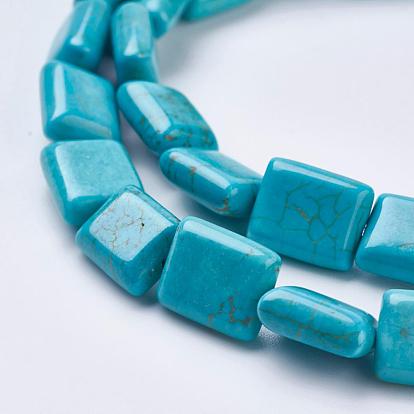 Natural Magnesite Beads Strands, Dyed, Rectangle