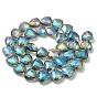 Perles en verre cristal electroplate triangle, facette, couleur plaquée, 18x18x9mm, Trou: 1mm, Environ 35 pcs/chapelet, 24.8 pouce