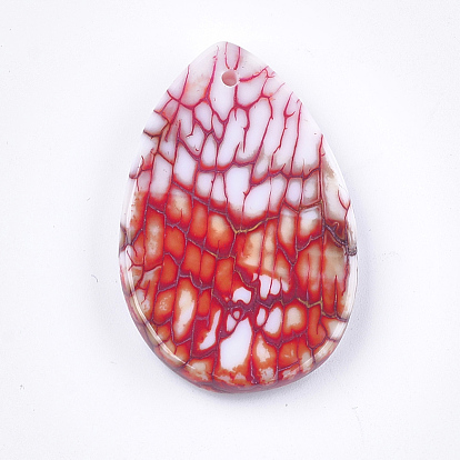 Natural Fire Agate Pendants, Dyed, Mixed Shape