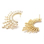 Cubic Zirconia Sun Stud Earrings, Real 18K Gold Plated Brass Asymmetrical Earrings for Women, Cadmium Free & Lead Free