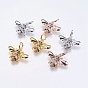 Brass Micro Pave Cubic Zirconia Pendants, Cadmium Free & Lead Free, Insects