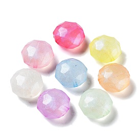 Transparent Acrylic Beads, Luminous Beads, Glow in the Dark, Faceted, Rondelle