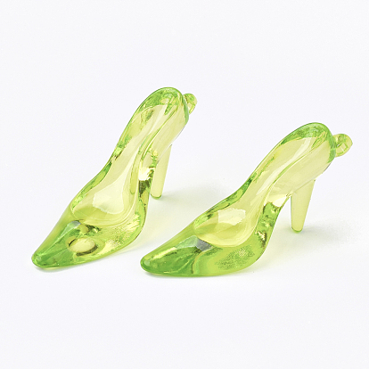 Pendentifs acryliques transparents , chaussures à talons hauts