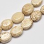 Brins de perles de magnésite naturelle ovales plats, 10x8x4mm, Trou: 1mm, Environ 40 pcs/chapelet, 15.6 pouce