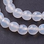 Naturelles agate perles blanches de brins, facette, ronde