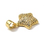 Brass Micro Pave Cubic Zirconia Pendants, Real 18K Gold Plated, Lead Free & Cadmium Free & Nickel Free, Star