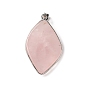 Gemstone Pendants, Leaf Charms, with Rack Plating Brass Findings, Cadmium Free & Lead Free