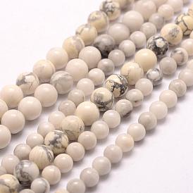 Natural Howlite Beads Strands, Round