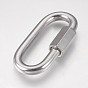 304 Stainless Steel Keychain Clasp Findings, Oval