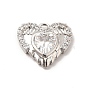 Rack Plating Brass Micro Pave Cubic Zirconia Charms, Cadmium Free & Lead Free, Long-Lasting Plated, Heart with Wing Charm