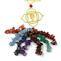 Латунь символ чакры кулон украшение, подвесные украшения с кисточками из крошки драгоценных камней