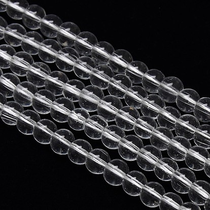Черные круглые стеклянные бусины хрусталя, 6 мм, отверстие : 1 мм, около 69 шт / нитка, 16.1 дюйм