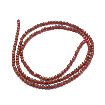 Synthetic Goldstone Beads Strands, Round