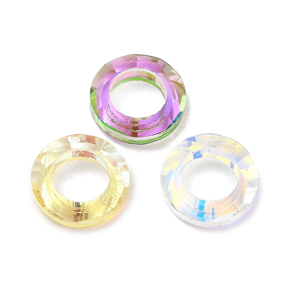 Гальванические соединительные кольца из прозрачного стекла, кристаллическое космическое кольцо, призматические кольца, граненые, круглые кольца