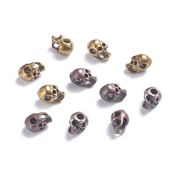 Tibetan Style Alloy Beads, Skull