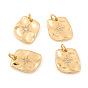Brass Micro Pave Cubic Zirconia Pendants, with Jump Ring, Twisted Rectangle with Star