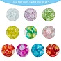 Spray Painted Transparent Crackle Glass Beads, Round