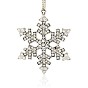 Antique Silver Tone Alloy Rhinestone Big Pendants, Snowflake Necklace Big Pendants, 55x45x4mm, Hole: 2mm
