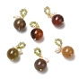 Décorations de pendentifs ronds en agate naturelle, avec des perles de perles naturelles et des résultats en laiton