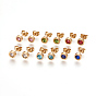 304 Stainless Steel Ear Studs, with Rhinestone, Flat Round