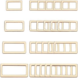 WADORN 32Pcs 4 Style Alloy Buckle, Rectangle
