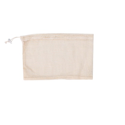 Rectangle Cotton Storage Pouches, Drawstring Bags with Plastic Cord Ends