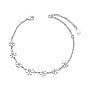 SHEGRACE Brass Link Bracelets, with Cable Chains, Daisy