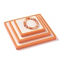 Resin Artificial Marble Jewelry Displays, with PU Leather, Square
