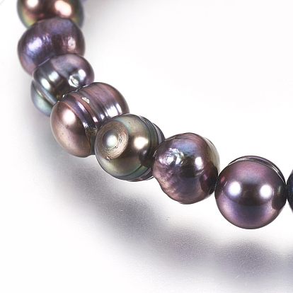 Bracelets élastiques en perles naturelles, pomme de terre