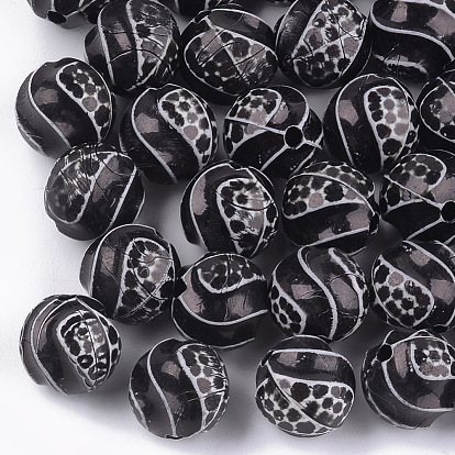 Perles acryliques de style artisanal, ronde