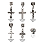 Easter Theme Alloy Rhinestones European Beads and Tibetan Style Alloy European Dangle Charms, Cross & Crucifix Cross