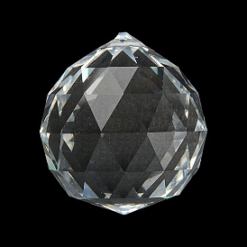 Transparent K9 Glass Pendants, Faceted, Teardrop Charms, for Chandelier, Spherical