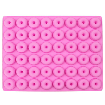 Silicone Non-Stick 48-Cup Standard Donut Pan, with Dropper, Baking Doughnuts Tin Tray Cake Mold
