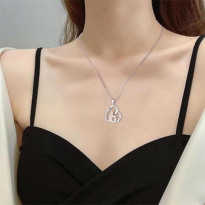 Heart Pendant Necklace Mother and Daughter Sitting Side-by-Side Necklace Cute Hollow Heart Dangle Necklace Charms Jewelry Gifts for Women Mother's Day Christmas Birthday Anniversary