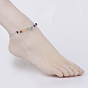 Chakra Jewelry, Natural Gemstone Chip Anklets, with Brass Chains and Lobster Claw Clasps