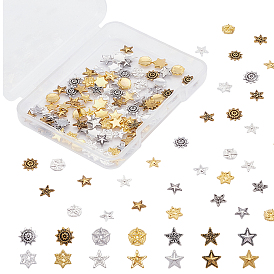 Olycraft Alloy Cabochons, Nail Art Decoration Accessories for Women, DIY Crystal Epoxy Resin Material Filling, Star & Sun