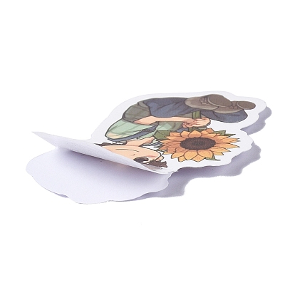 50Pcs Cartoon Paper Sticker, for DIY Scrapbooking, Craft, Sunflower with Human