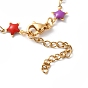 Enamel Star & Heart Link Chain Bracelet, Vacuum Plating 304 Stainless Steel Jewelry for Women
