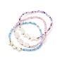 3 pcs 3 ensemble de bracelets extensibles en perles de style étoile, lune, papillon et graines