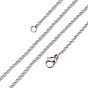 Роло цепи ожерелье для мужчин, 304 ожерелья нержавеющей стали, с карабин-лобстерами 
